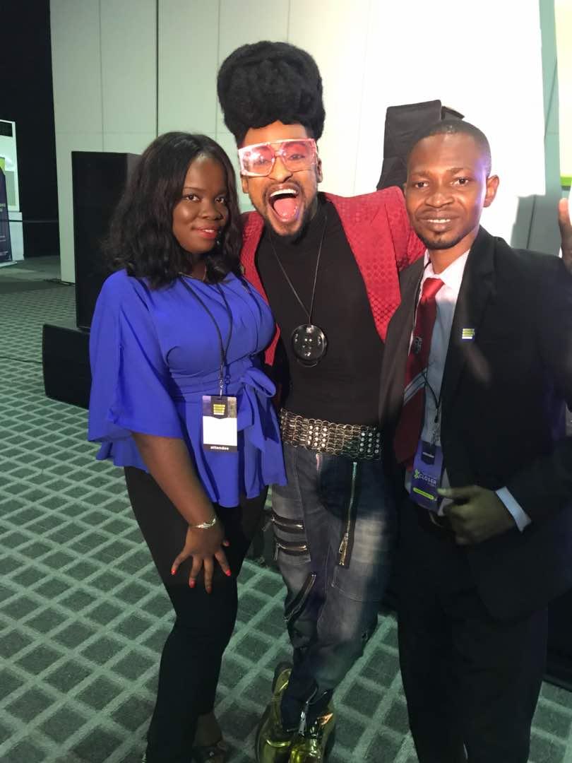 laydux's tweet photo. It was an innovative moment @ social media week, as CbcNetcomms team, share a moment with Denrele (L-R) miss Omotara Eleguishi, Denrele, Mr Akinokun Olaide. #Blu Net #Blu Click, @CBCemea https://t.co/uOLMqSfVW1