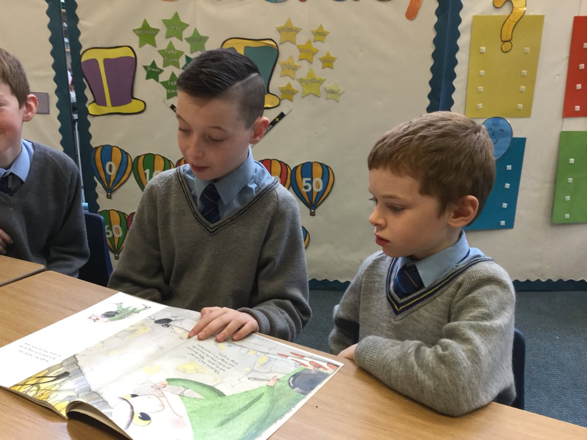 StJosephsERC's tweet photo. P2 delighted to be read to by P7 #LetsShareAStory #WorldBookWeek https://t.co/iZ8x0KsWGM