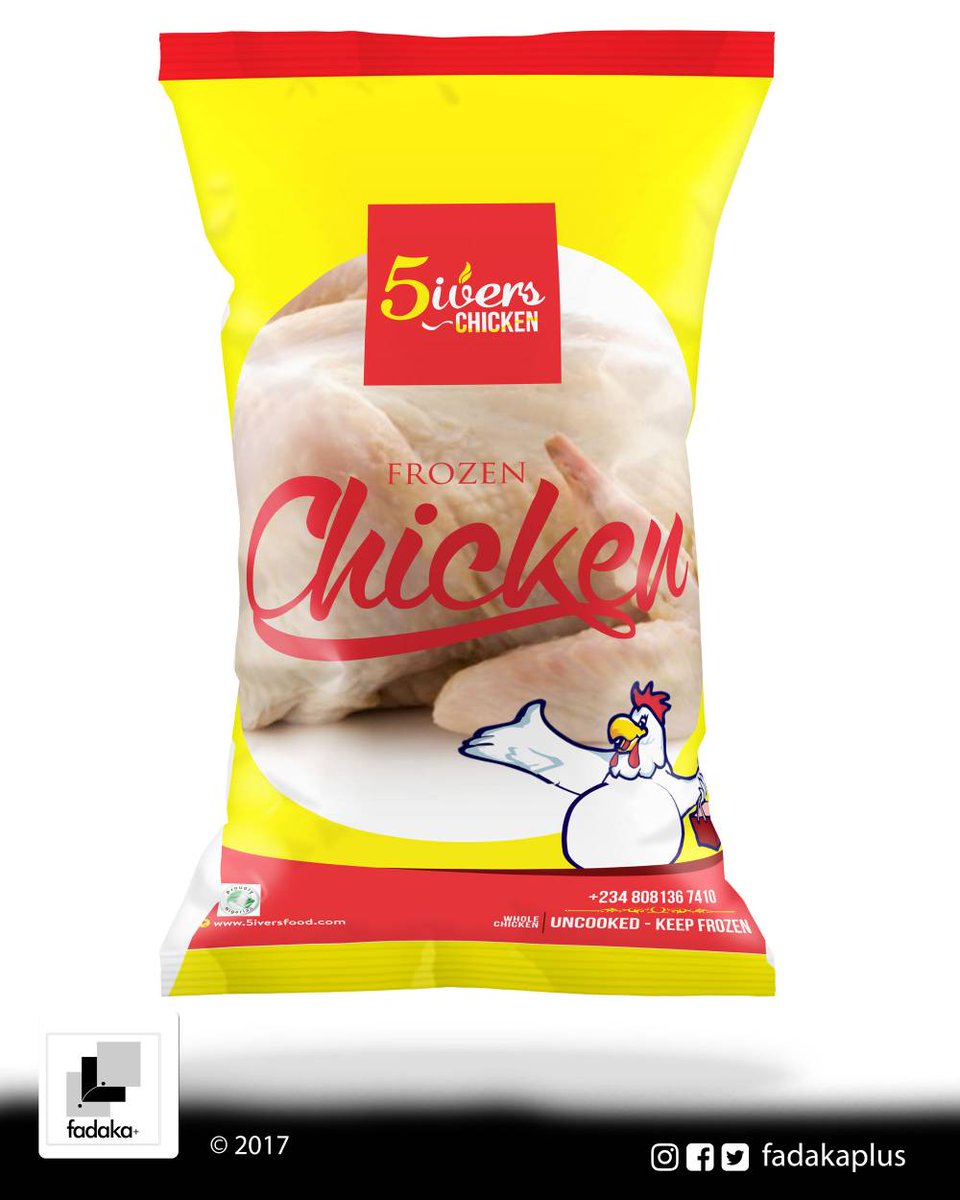 #ProductBranding at it's best. 3D of the cover nylon designed for 5ivers Chicken in 2017. #Simplicity  #Communication #Clarity
