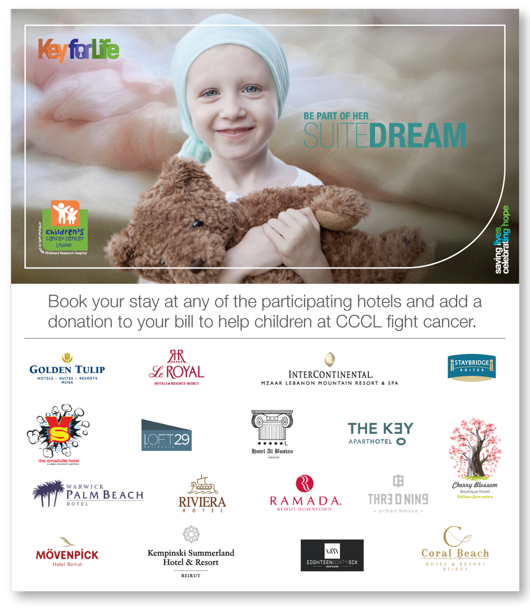 CCCLebanon's tweet photo. Planning your next visit to Lebanon?
Make sure you book your stay at our Key for Life participating hotels to support the treatment of kids with cancer at CCCL! https://t.co/qhdrqhGprt
#iLoveCCCL #CCCL #SavingLives_CelebratingHope #UnitedAgainstCancer #KeyforLife https://t.co/tj1VpuvsaS