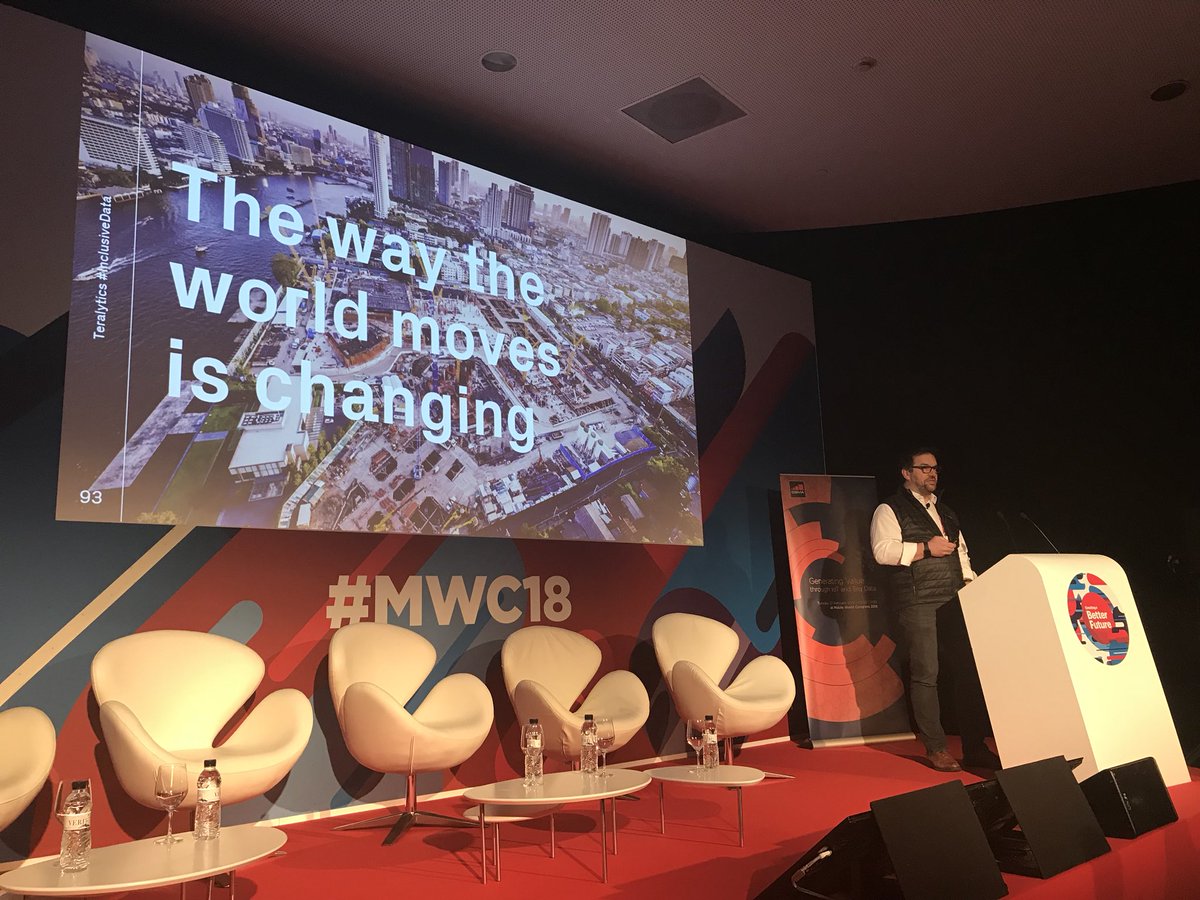 teralytics's tweet photo. .@367adg explains the importance of understanding how people move and why telco data is the best placed to unlock these insights #smartcities #mwc18 @GSMA #FutureOfMobility #BigData #IoT https://t.co/P2hewIEOdC