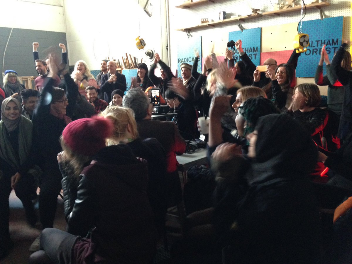 LBWFculture's tweet photo. Breaking News! Waltham Forest is #BoroughofCulture19!!! Emotional scenes – thank you to all that have supported us thus far! https://t.co/zjuo5Ruqb3 #wfculture https://t.co/bNVa7GQjpS