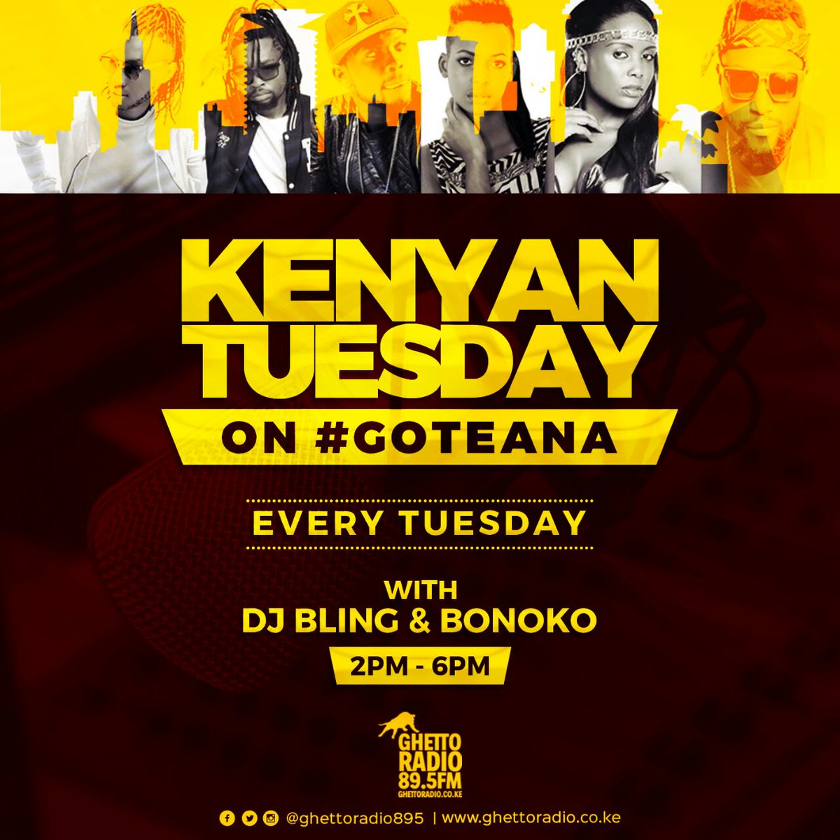 GhettoRadio895's tweet photo. #Goteana kwenye Iron bird ndege ya chrome ukiwa na @DjBlingGhetto @ABonokoDeh as we play the best of Kenyan hits #KenyanTuesday Gotea mbogi yako https://t.co/NBaWtf2ifr