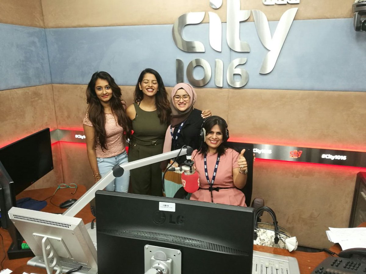 CroweUAE's tweet photo. @crowehuae's Manya and Reefat, part of the #Tamouha #WomenEmpowerment Initiative at #UAE's top #Bollywood radio station @City1016. Let us continue to promote #awareness on women's role in the workplace. #CroweLadies #CroweCares https://t.co/gvXFbGG6ul