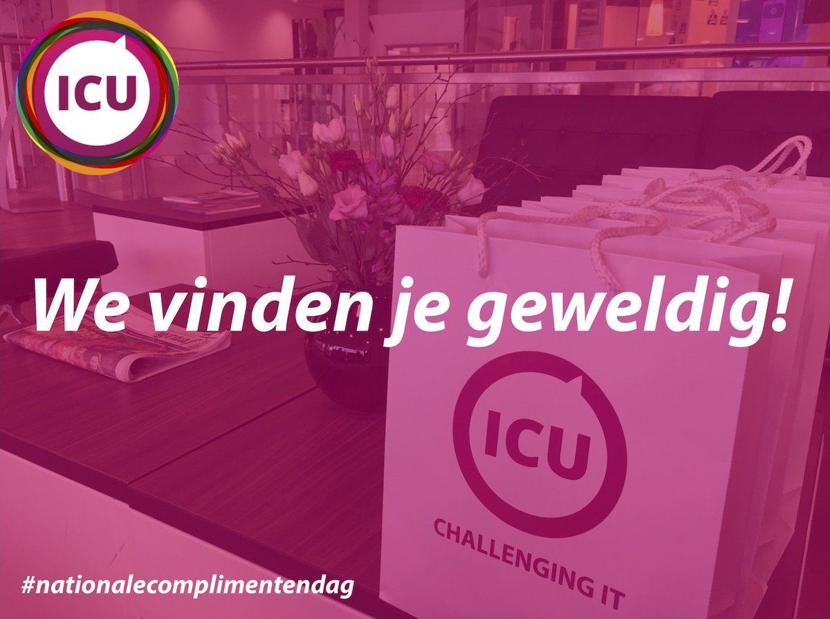 ICUITonline's tweet photo. Over 2 dagen is het #NationaleComplimentendag 2018! Chino en Monique brengen namens ICU complimentjes rond. Ben jij een van de gelukkigen? https://t.co/AtVGdo0eDW