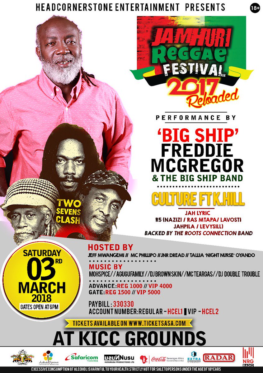 DjDaboTrabo's tweet photo. The Dday is approaching fast. #JRF2017Reloaded ...Freddie McGregor & Kenyatta Hill live in concert @KICC_kenya NAIROBI. MARCH 3RD 2018 @Cornerstoneke https://t.co/CHvy6cFAom