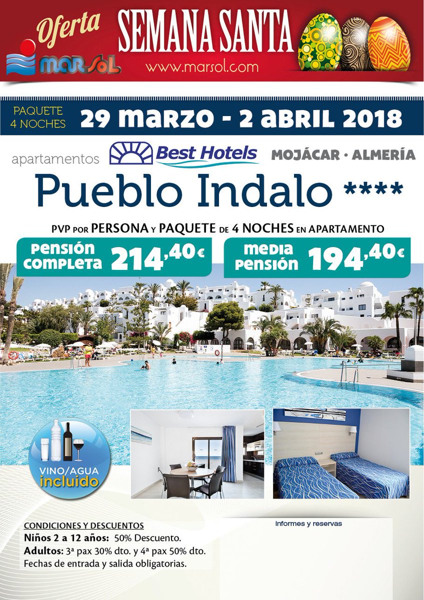 ViajesMarsol's tweet photo. Si esta Semana Santa te quedas en casa es porque quieres 😉
MARSOL te ofrece planes para TODOS al MEJOR PRECIO 😍
- Circuitos Semana Santa
- Marina D'or 
- Pueblo índalo (Mojácar-Almería)  
 Información y reservas en tu agencia de viajes habitual con @ViajesMarsol 
#FelizMartes https://t.co/GYXHXz1k41