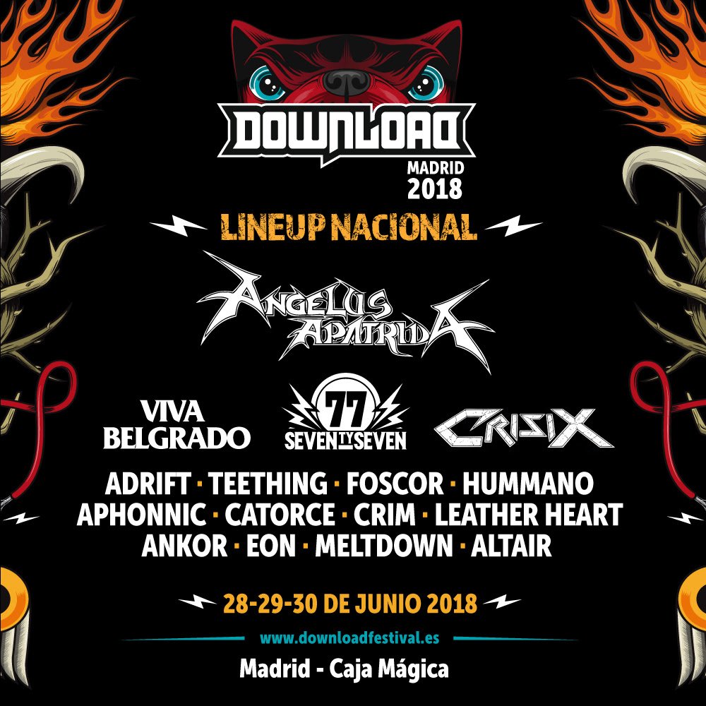 rockeando.es (@rockeando7) on Twitter photo <a href="/DownloadFestMad/">Download Madrid</a> anuncia 16 grupos nacionales <a href="/AngelusApatrida/">Angelus Apatrida</a>, <a href="/vivabelgrado/">Viva Belgrado</a> <a href="/77rocks/">'77 (Seventy Seven)</a> <a href="/CrisixOfficial/">Crisix</a> @adrift666 <a href="/teethingband/">TEETHING</a> <a href="/FOSCOR_Official/">FOSCOR</a> @hummanoband <a href="/aphonnic/">Aphonnic</a> @Catorceband <a href="/CrimPunkrock/">CRIM</a> <a href="/Leather_Heart/">Leather Heart</a> <a href="/ankormusic/">Ankor</a> <a href="/eonmetal/">EON</a> <a href="/MeltdownHR/">Meltdown</a> y Altair <a href="/DownloadFestMad/">Download Madrid</a> anuncia 16 grupos nacionales <a href="/AngelusApatrida/">Angelus Apatrida</a>, <a href="/vivabelgrado/">Viva Belgrado</a> <a href="/77rocks/">'77 (Seventy Seven)</a> <a href="/CrisixOfficial/">Crisix</a> @adrift666 <a href="/teethingband/">TEETHING</a> <a href="/FOSCOR_Official/">FOSCOR</a> @hummanoband <a href="/aphonnic/">Aphonnic</a> @Catorceband <a href="/CrimPunkrock/">CRIM</a> <a href="/Leather_Heart/">Leather Heart</a> <a href="/ankormusic/">Ankor</a> <a href="/eonmetal/">EON</a> <a href="/MeltdownHR/">Meltdown</a> y Altair