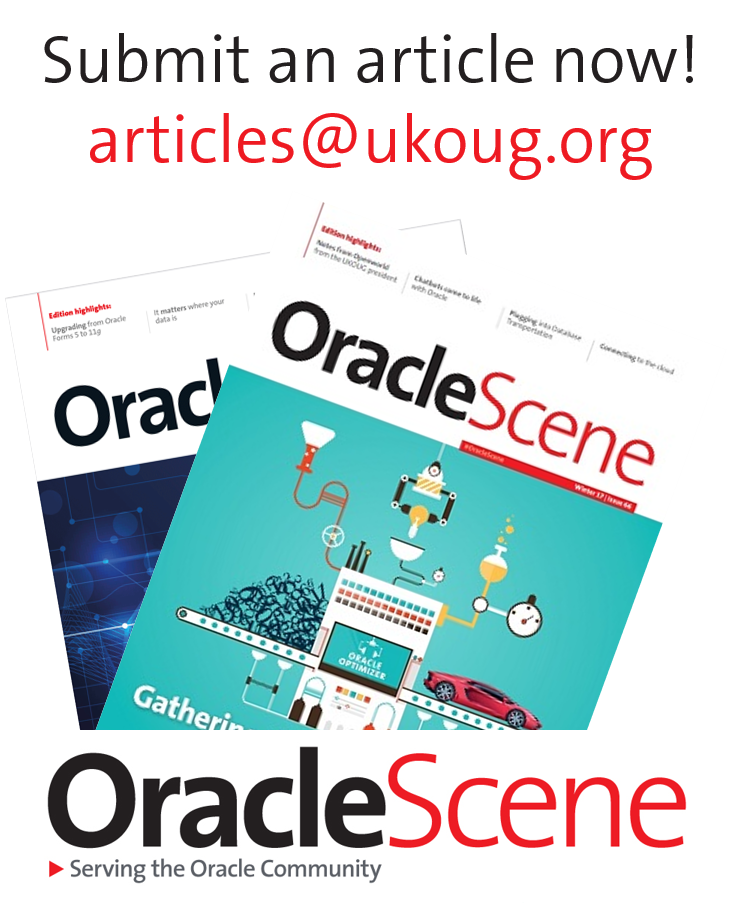 UKOUG's tweet photo. Put a creative twist on your expertise! #OracleScene call for content is now open - submit an article for the Summer edition to articles@ukoug.org before 2 April https://t.co/BT9enXBPgA