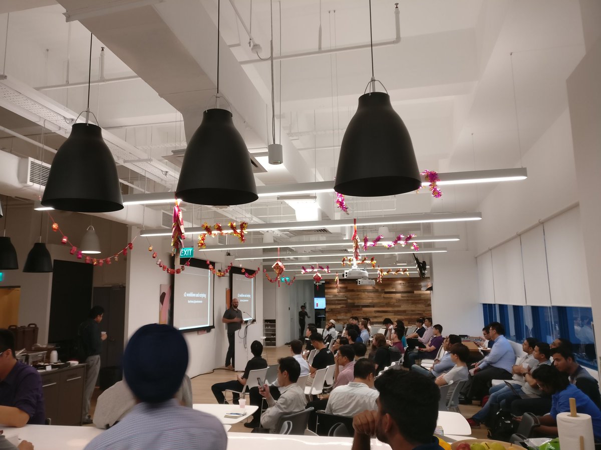 secfigo's tweet photo. @cmatthewbrooks talking about @radareorg and how it helps malware analysts in improving their workflow #nullsg https://t.co/SLdfcgXirU