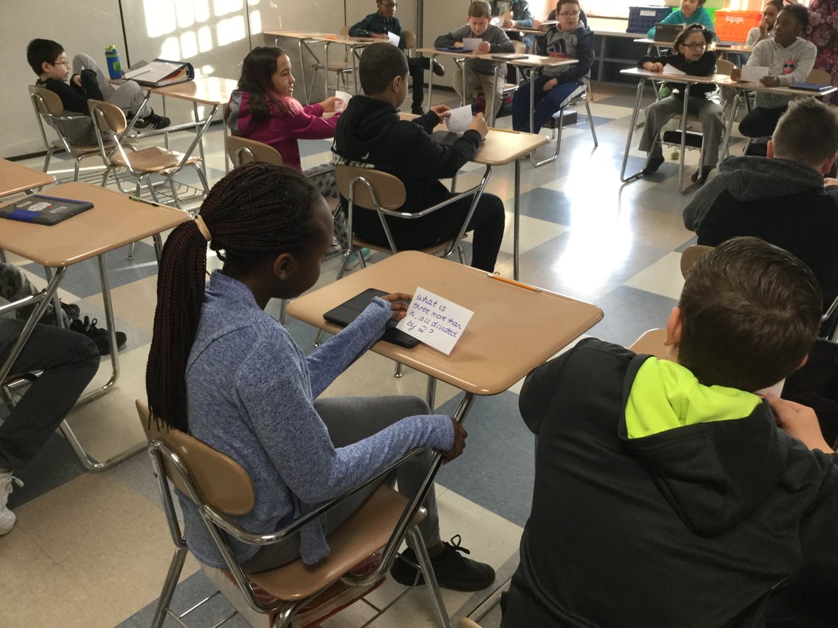 ReneeFetes's tweet photo. 6th graders At @eastironms using SOS Strategy "The question is...?" to translate algebraic expressions. #SpotlightOnStrategies #6thgrade @AnsonEa23 https://t.co/VJ6CHUfUr2