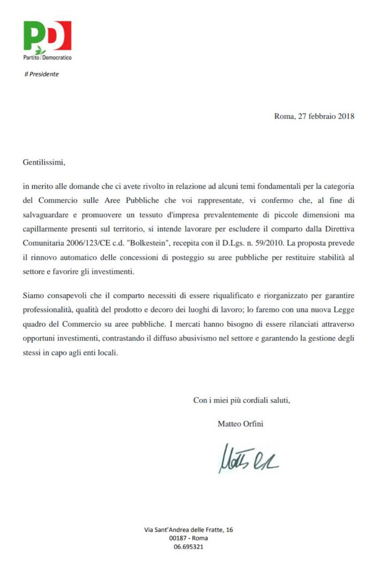 lorebecattini's tweet photo. Oggi mentre continuavo con @caterinabiti il mio giro dei mercati parlando con i commercianti delle Cascine è arrivata una bella notizia: Matteo Orfini in una lettera si  è impegnato a continuare il lavoro per escludere il commercio su area pubblica dalla Direttiva #Bolkestein https://t.co/1lblurak9K