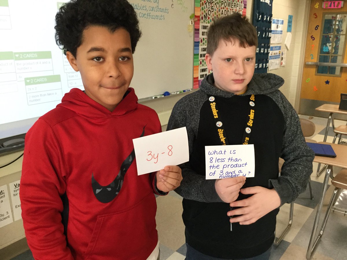 ReneeFetes's tweet photo. 6th graders At @eastironms using SOS Strategy "The question is...?" to translate algebraic expressions. #SpotlightOnStrategies #6thgrade @AnsonEa23 https://t.co/VJ6CHUfUr2