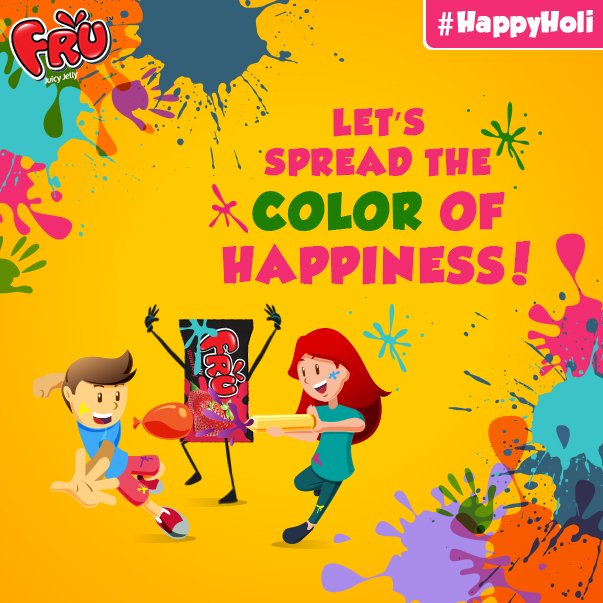 FruJuicyJelly's tweet photo. #FRU wishes you all a very #HappyHoli ! https://t.co/IdxlsesDOB
