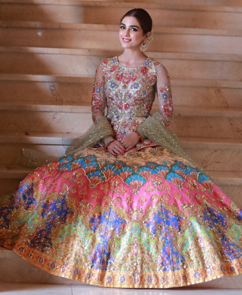 open lace back dress Daisy- Sajna Lawn 25 Outfit By- Maya Ali  Pakistani Moda