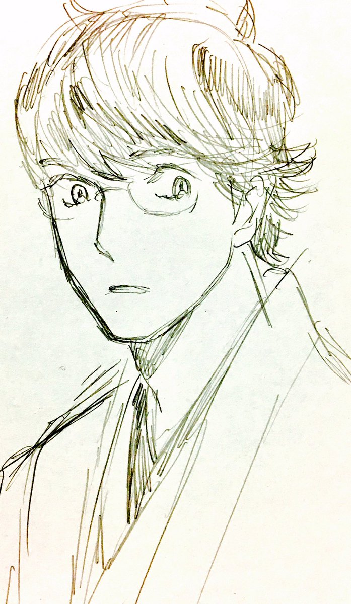 昔かいた新ちゃんや銀新と今さっき描いた新ちゃん 