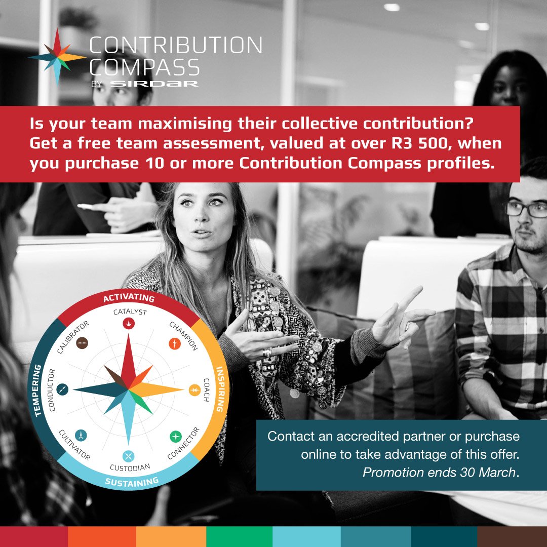 ContCompass's tweet image. We have an exciting promotion for March! Get a free team assessment, valued at over R3500, when you purchase 10 or more profiles. #teamcontribution #teamwork #contributioncompass #maximisingcontribution