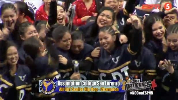 OneSportsPHL's tweet photo. Congratulations, Assumption College San Lorenzo! The All Girl Senior Hip Hop champion!

https://t.co/rFMM5fFzZR | #NCConESPN5 #Breaking13arriers https://t.co/v6ZeLBHrWo