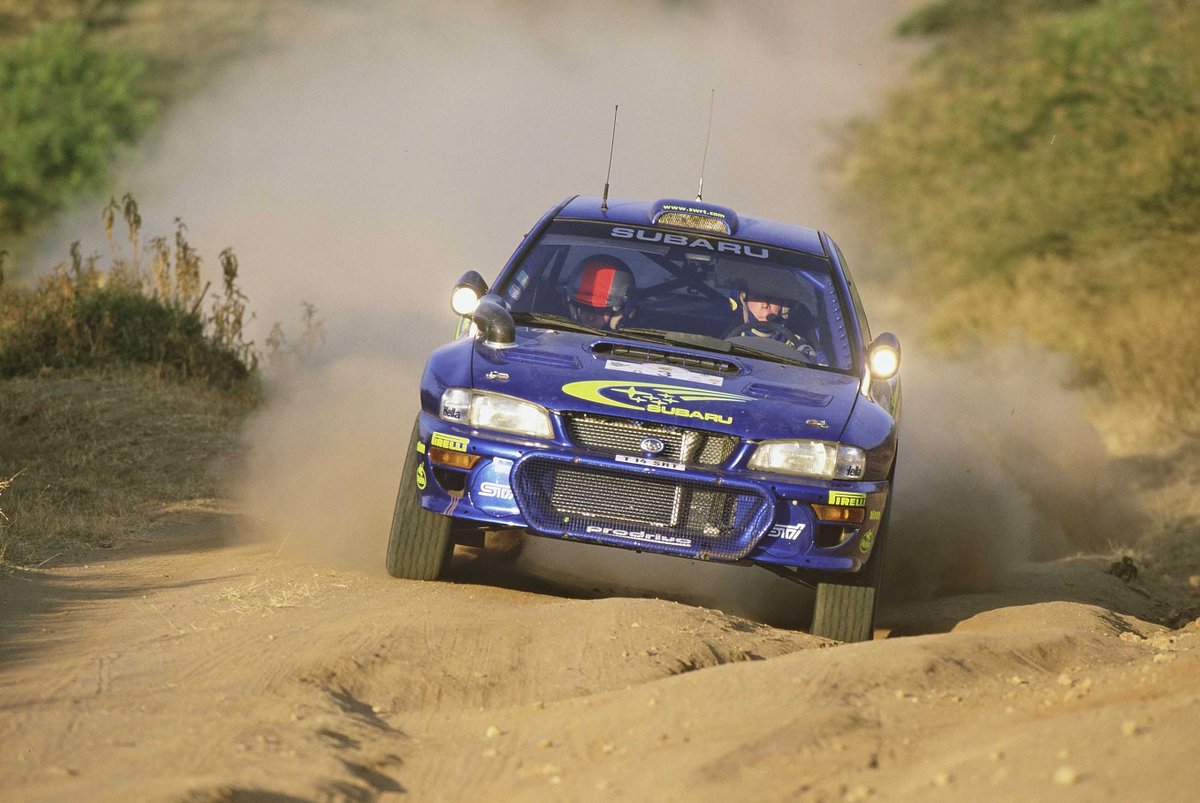 prodrive's tweet photo. 18 years ago today Richard Burns won the Safari Rally in this car - today it sits in our collection here in Banbury - looks like the tax disc is out of date! https://t.co/XDqJzdg35F