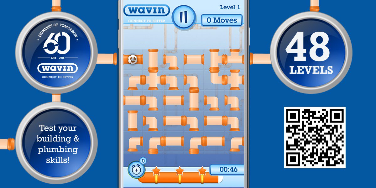 WavinIreland's tweet photo. As part of our 60th celebrations we have launched the 'Wavin Pipe Challenge Game'. You can download the app today from Apple Store or Google Play and be in with a chance of winning some fantastic prizes. Download today to play #Wavinturns60 #WavinIreland #PipeChallengeGame https://t.co/mxKzbSOKaG