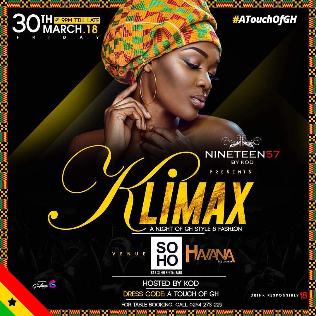 RangeGh's tweet photo. We bring you the best of the BIGGEST PARTY #KLIMAX on FRIDAY 30th March at Soho Havana Marina Mall..
Make a date and come through and let's have fun together https://t.co/fb6eYxGzCm