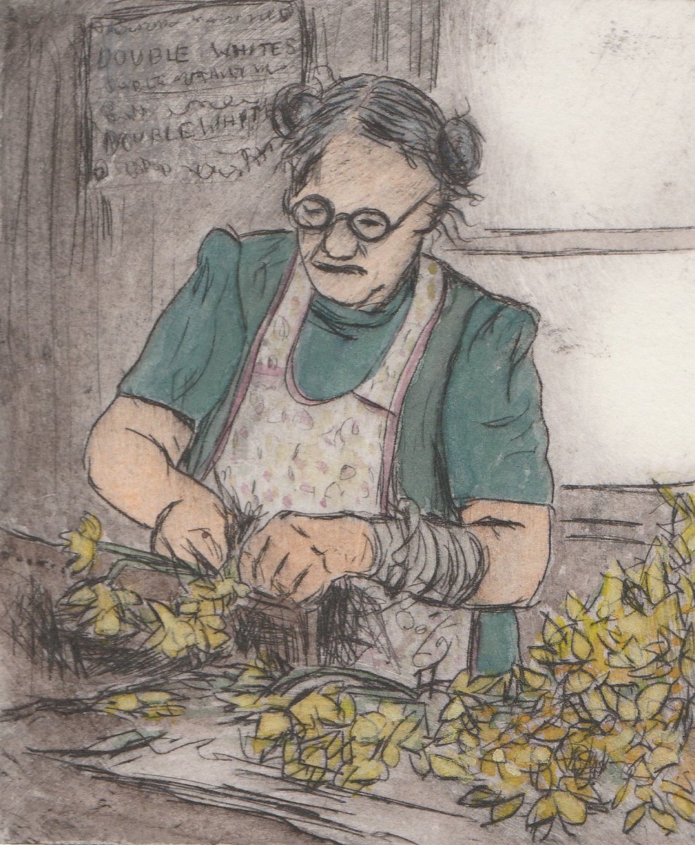 TanyaMorelArt's tweet photo. 'Mrs Jolly Bunching Daffs' another wee #drypoint for #GrowingInTheValley #SpringShow for @Drawn2Valley @TVAONB opening next month #printmaking #drawing #watercolor #TamarValley #daffodils https://t.co/jN7uKw9X5n