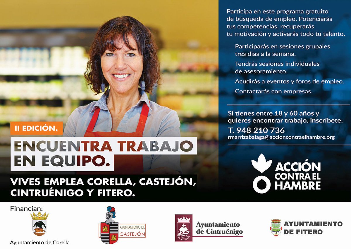 AcontraHambreN's tweet photo. Participa en este programa gratuito de búsqueda de empleo, #VivesEmplea Valle de Alhama. 
Potenciarás tus competencias, recuperarás tu motivación y activarás todo tu talento.
https://t.co/4cdrJMspSC https://t.co/jJFfc1jfpK
