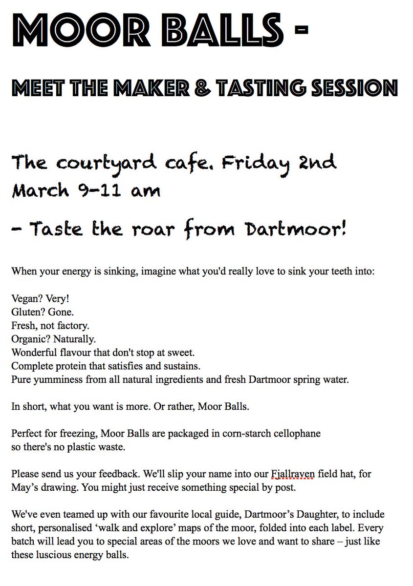 beyondsauce's tweet photo. MOORBALLS! meet the maker. Friday 2nd March 9-11am. courtyard cafe, @Chagford_Devon discounts and treats and chat! https://t.co/z8DsmG3XEd