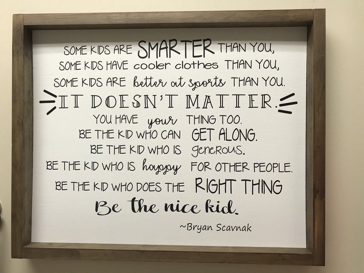 DonnaCallParker's tweet photo. I bought this sign bc it reminded me of my daughter. As I tried to hang it up at home she said “Mom take it to school. All kids should hear that message.”  So upon her advice, students will see this every day when they enter my room @DublinCoffmanHS. https://t.co/ZDGN24E9Is