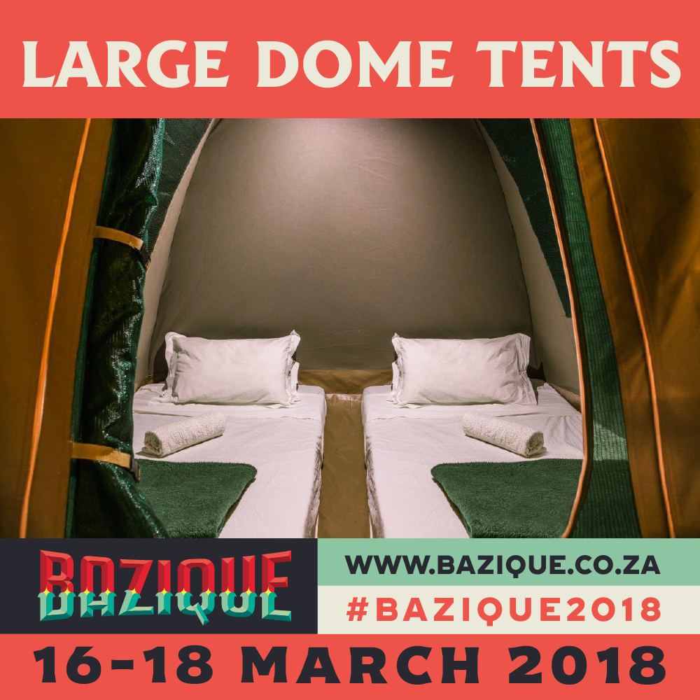 baziquefestival's tweet photo. We have all the camping options under the southern sun at #Bazique2018

Browse our swanky glamping options below from car camping to luxury bell tents fit for the Queen 

Price ranging from only R500 to R6950 for three days. Book yours here: https://t.co/ARBri3ZeY7 https://t.co/pt365f4dUQ