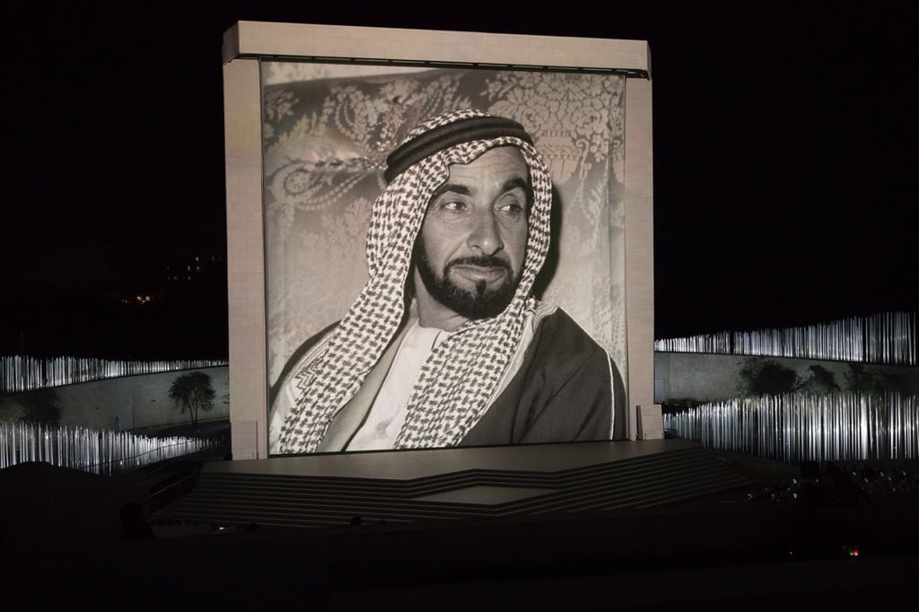 UAEEmbChina's tweet photo. In a celebratory ceremony The #FounderMemorial was inaugurated in Abu Dhabi to commemorate the memory of late Sheikh Zayed bin Sultan Al Nahyan. The memorial is a timeless symbol of a leader dedication&amp;love for his people, a memory that will guide many generation to come #UAE🇦🇪 https://t.co/WIX43RvVJp