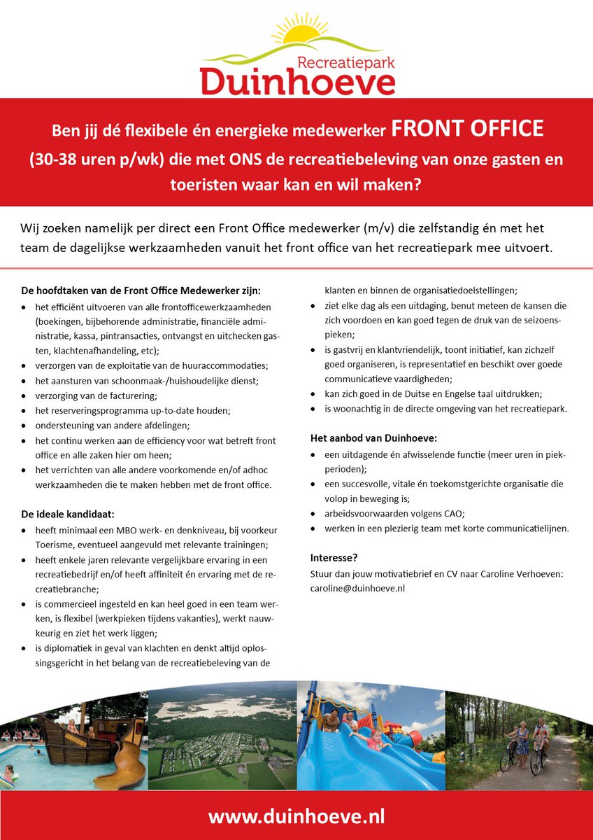 #vacature ! #Frontoffice #receptie #vacatures #werk #solliciteren 😀🌞🍀