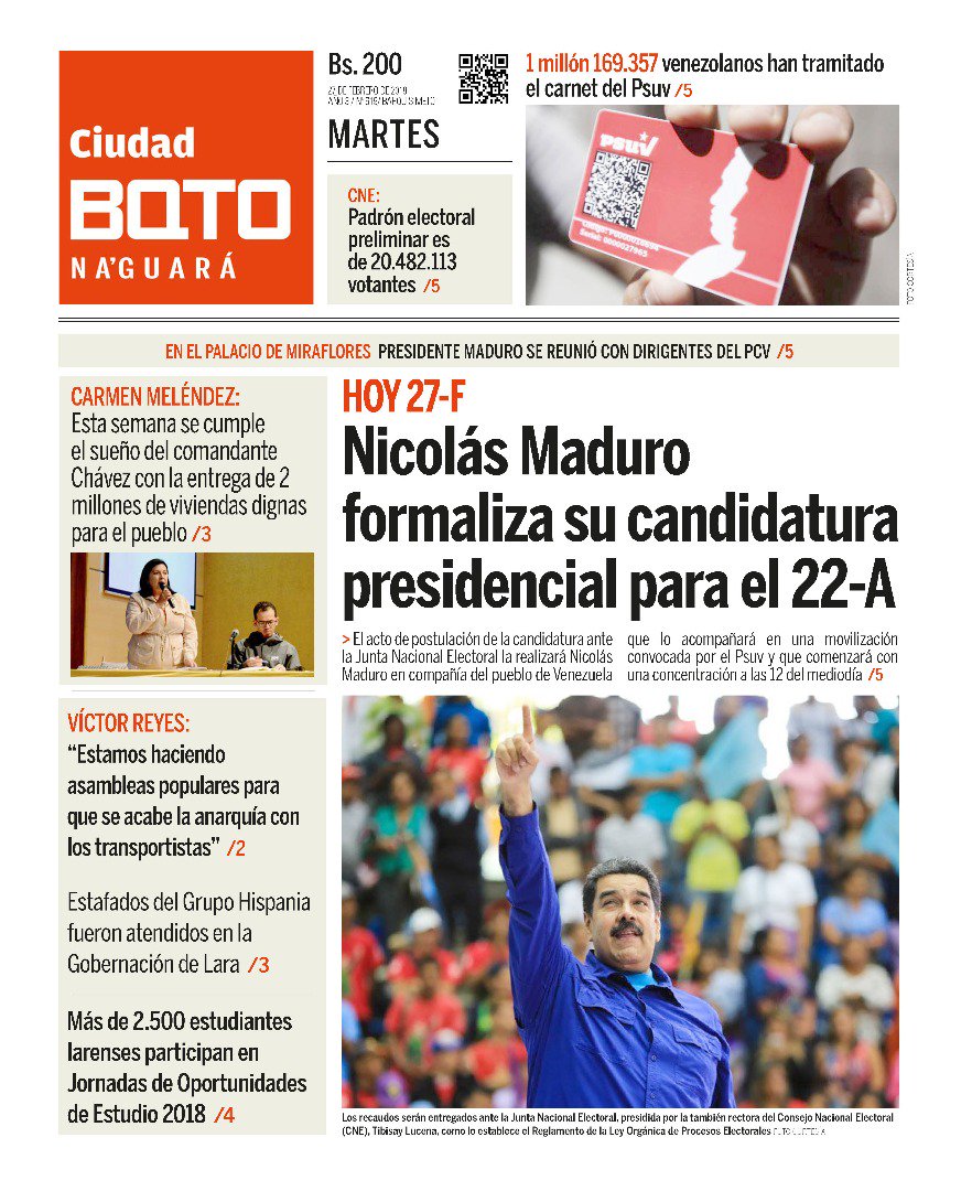 gestionperfecta's tweet photo. Feliz martes! Aquí las noticias más resaltantes de las últimas horas de @Ciudad_BQTO https://t.co/DUJae2cuEp