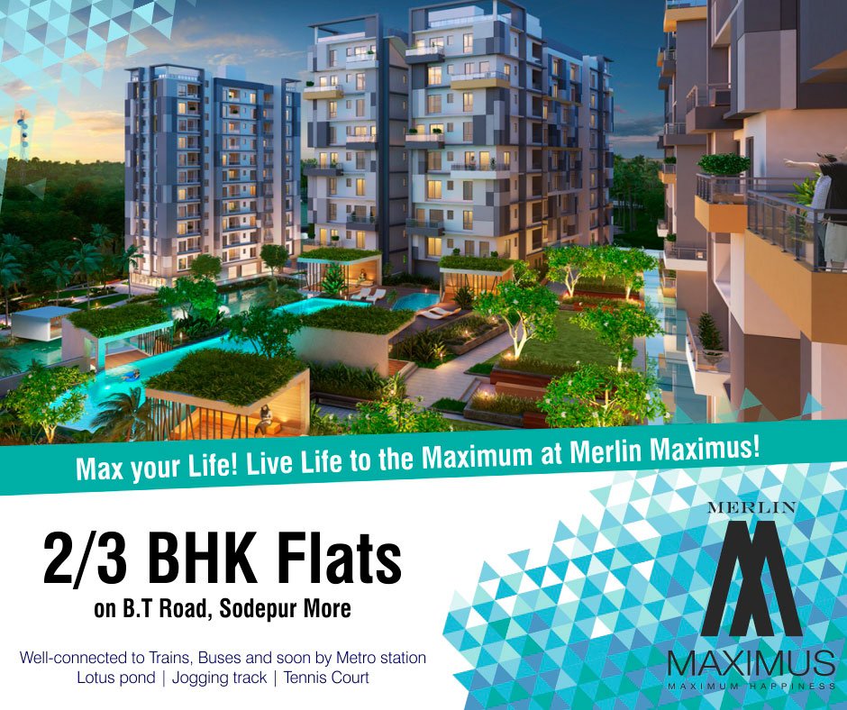 GroupMerlin's tweet photo. Merlin #Maximus located amidst a huge 4.5 lakh sq.ft. area, Smart homes on B.T. Road waiting for smart residences | 2 & 3 BHK flats starting from 30 lakhs onwards | Book your dream home today.
#MerlinGroup #LifeatMerlin #ResidentialProperty #FlatsinKolkata https://t.co/PY2wIdTc56
