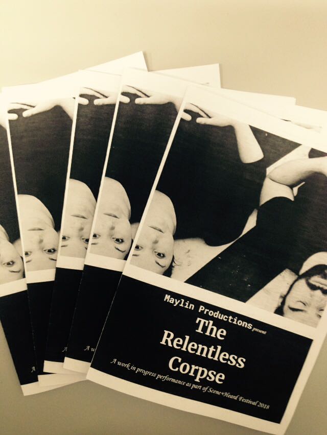 MaylinPro's tweet image. Programmes hot off the press! Designed by Eimhin O Connor, our newest team member &amp;amp; stage manager. Get your good selves over to @smockalley for #TheRelentlessCorpse by @ruaodonnachu 6.15pm @Narks5  and @AndreaCleary  @KarolineRoseOS 🎭👏🏻