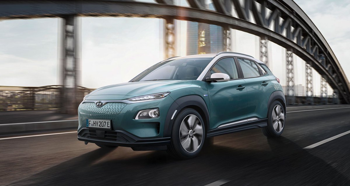 RecombuCars's tweet photo. The Hyundai Kona Electric EV has been revealed. Up to 292 miles of WLTP-rated motoring for the eco-minded motorist. Full details here: https://t.co/Zc1Ebvny8p https://t.co/pFiSxj9NRI
