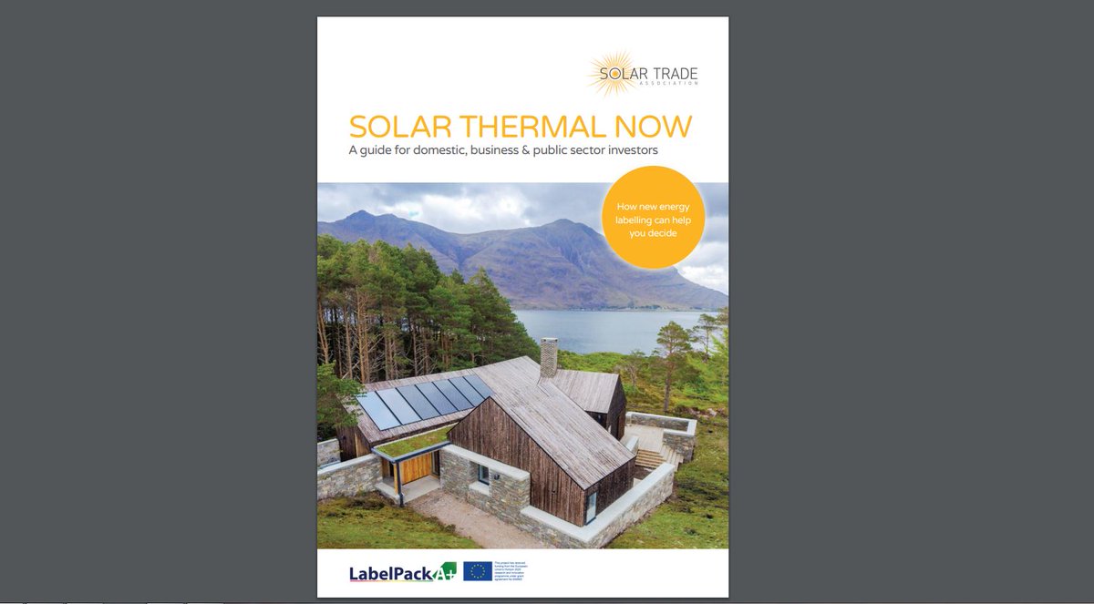 It's time to look at solar thermal again!  Government research shows that solar thermal is one of the most secure renewable heat investments with and an 91% customer satisfaction rate. Find the full briefing online here or PM us to request a hard copy. 

solar-trade.org.uk/wp-content/upl…