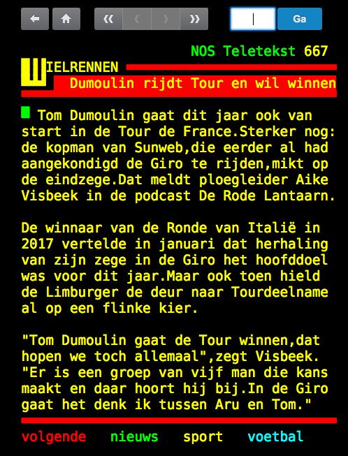 Een podcast als bron op teletekst. Missie geslaagd. Ik ga op mijn lauweren rusten.