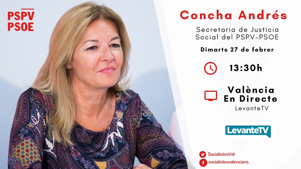 SocialistesVal's tweet photo. 📺Escoltem ara a @conchaandres a @Levante_TV en #VLCDirecte https://t.co/7GVXL8Z0nr
