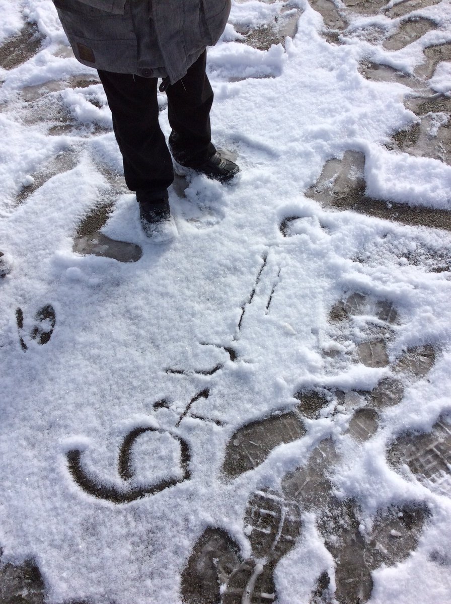 stgac1's tweet photo. We wrote some number bonds to 10 in the snow! What a great morning #snow #mathsinthesnow https://t.co/paL0MZks1U