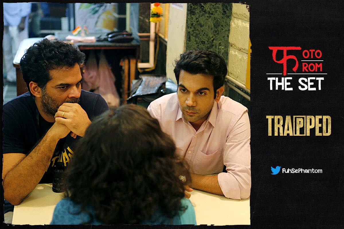 FuhSePhantom's tweet photo. That #Trapped feeling when the weekend can’t come any sooner. #PhotoFromTheSet
@RajkummarRao https://t.co/quAI6UQMh2