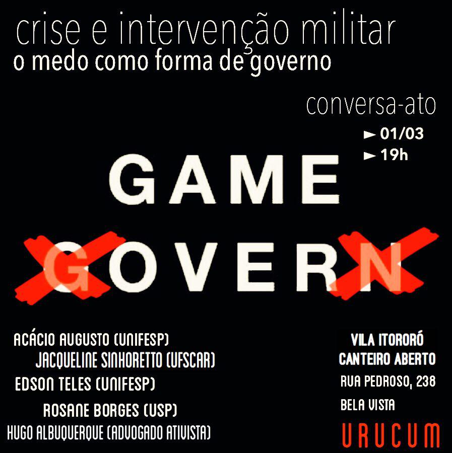 _urucum's tweet photo. Crise e intervenção militar: o medo como forma de governo @_urucum https://t.co/S3vvqfRfOt https://t.co/wwbqzJcMZs