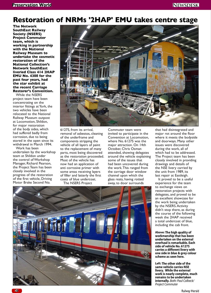 ProjectCommuter's tweet photo. Thank you to @rlyherald for the #2HAP @LocomotionSHD coverage in the latest issue of their great magazine. For our latest news please visit: https://t.co/AK8GMAwS7v https://t.co/eaVN4PuGOS
