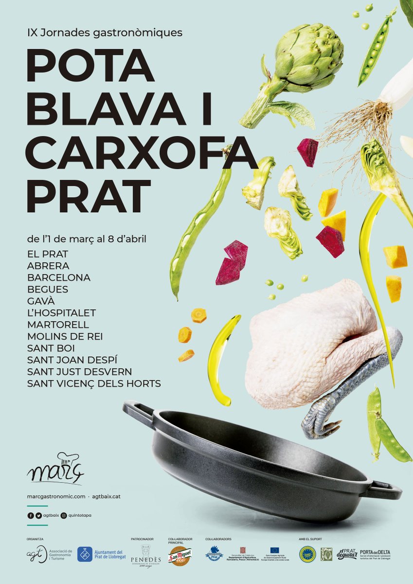 AGTkm0's tweet photo. 📢 Aquest dijous comença el #MARÇgastronòmic, les jornades gastronòmiques del #PotaBlava & #CarxofaPrat 👩🍳👨🌾 Contents que participin 3 restaurants de #Gavà com #Anhel, #ErmitadeBrugues i #Major36 Molta qualitat i aposta pel producte local ➡️ https://t.co/TY6poVoJHz https://t.co/gzBF4wY4fb
