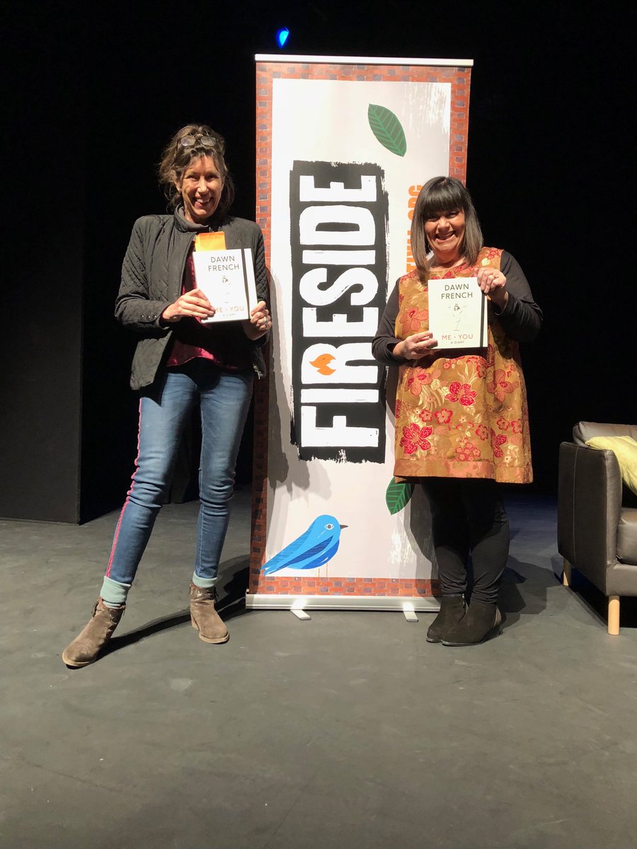 Dawn_French's tweet photo. This happened on Sunday in Letchworth. #MeYouADiary  In conversation w/Joanna Cherry for @FiresideFest . https://t.co/n42ANg6BRd