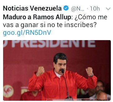 naczon_f's tweet photo. Maduro a ramos allup:
Nadie quiere a allup como presidente, por eso maduro quieres que se inscriba, para que de una forma gane “LEGALMENTE" https://t.co/AJgPDN3XLK