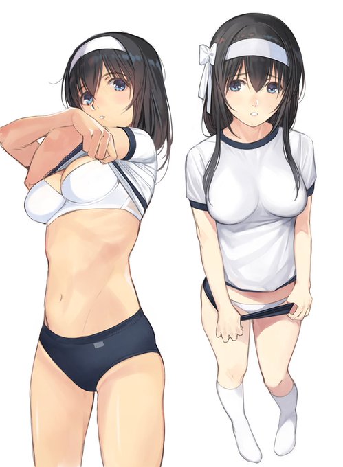 鷺沢さん紺ブルマ。隙間に顔突っ込む感じで 