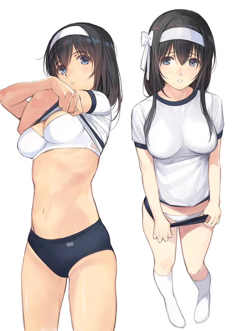 鷺沢さん紺ブルマ。隙間に顔突っ込む感じで 