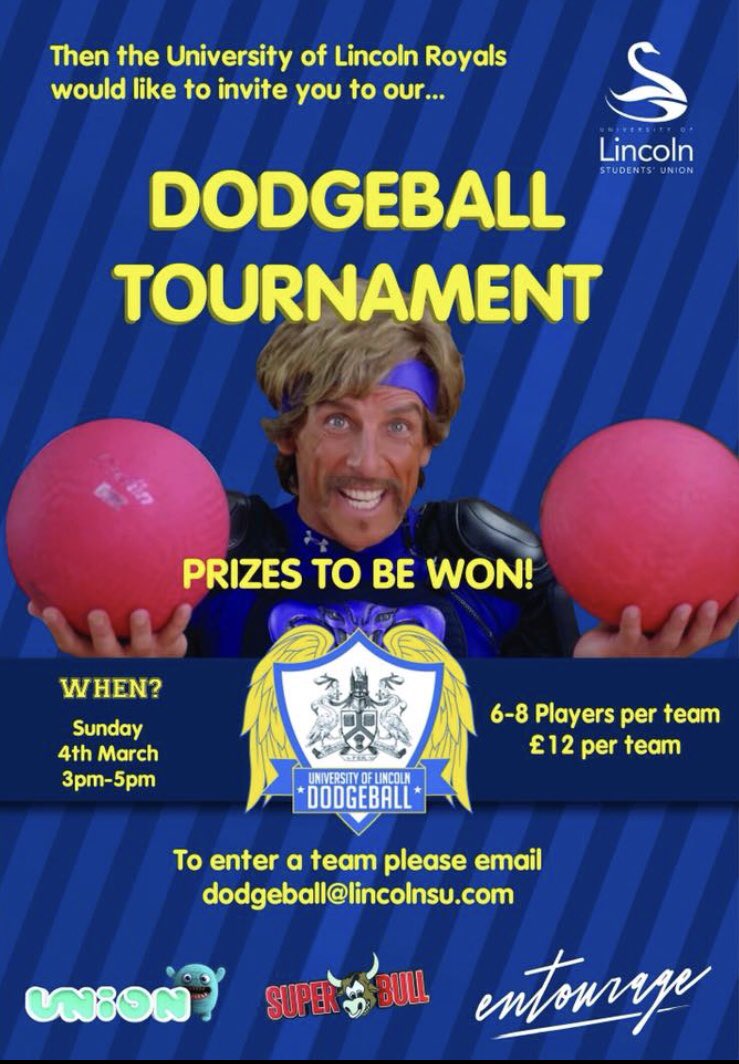 UoLDodge's tweet photo. 🔥 University of Lincoln Sports &amp; Society members 🔥 

Make sure  you are signing up for our tournament! ⚡️⚡️

Get in touch with us to enter a team
 @lincolnSU  #WeAreLincoln https://t.co/rnsa9q2kLb