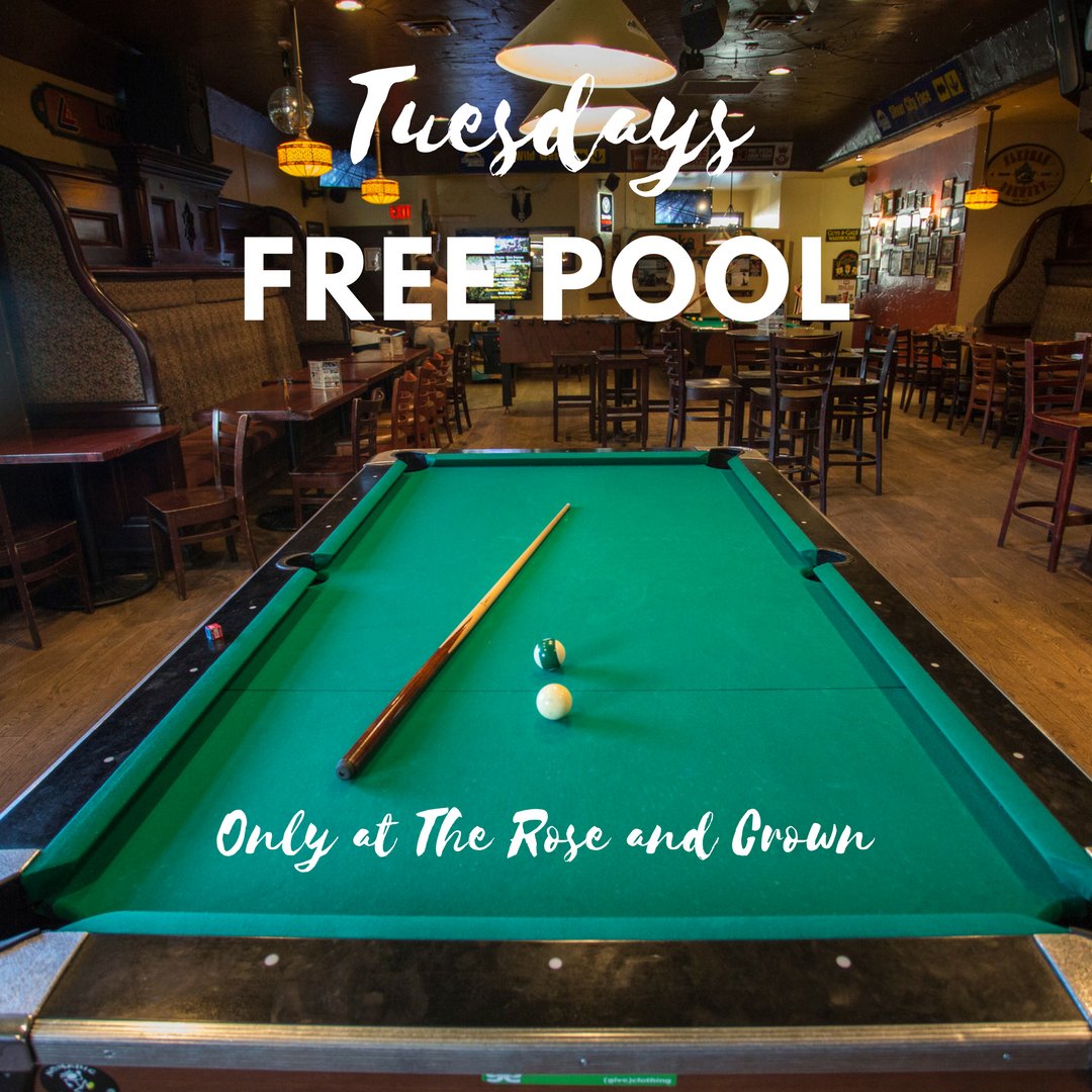 Best deal in Banff every Tuesday at The Rose and Crown! -Free Pool -$9 Personal Sized Nachos -$5.50 Pints of Kokanee -$4.50 Domestic Beer (bottle) -$4.50 Hiballs